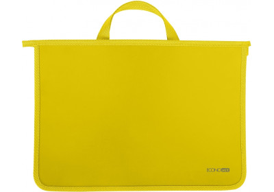 Портфель пластиковий  А4 на блискавці, жовтий