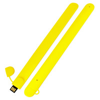 Силиконовый USB флеш-накопитель Браслет, 64ГБ, желтый цвет