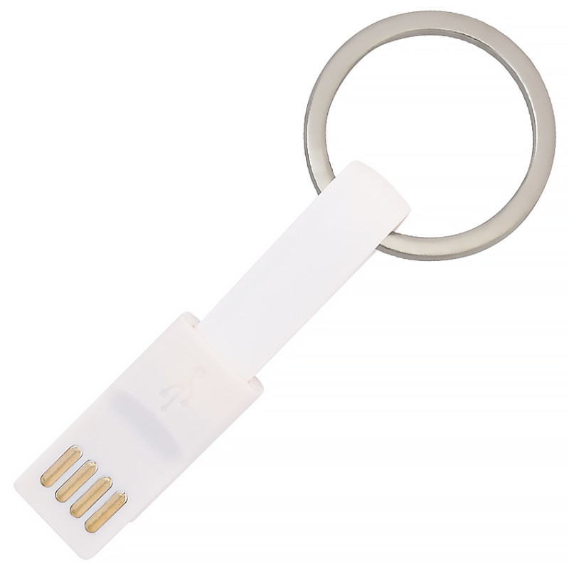 Универсальный USB кабель 2 в 1: USB-Lightning-MicroUSB,  11 см, белый цвет