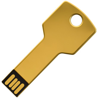 Металлический USB флеш-накопитель Ключ, 64ГБ, золотистый цвет
