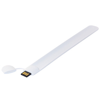 Силиконовый USB флеш-накопитель Браслет, 16ГБ, белый цвет