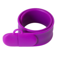Силиконовый USB флеш-накопитель Браслет, 4ГБ, фиолетовый цвет