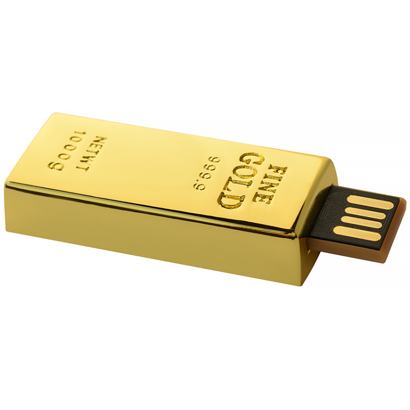 USB флеш-накопитель Золотой слиток мини, 64ГБ, золотистый цвет