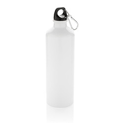Бутылка для воды XL с карабином, 750 мл, алюминий, белый