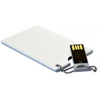 Металлический USB флеш-накопитель в виде кредитной карты, 64ГБ, серый цвет