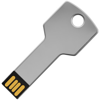 Металлический USB флеш-накопитель Ключ, 64ГБ, серебристый цвет