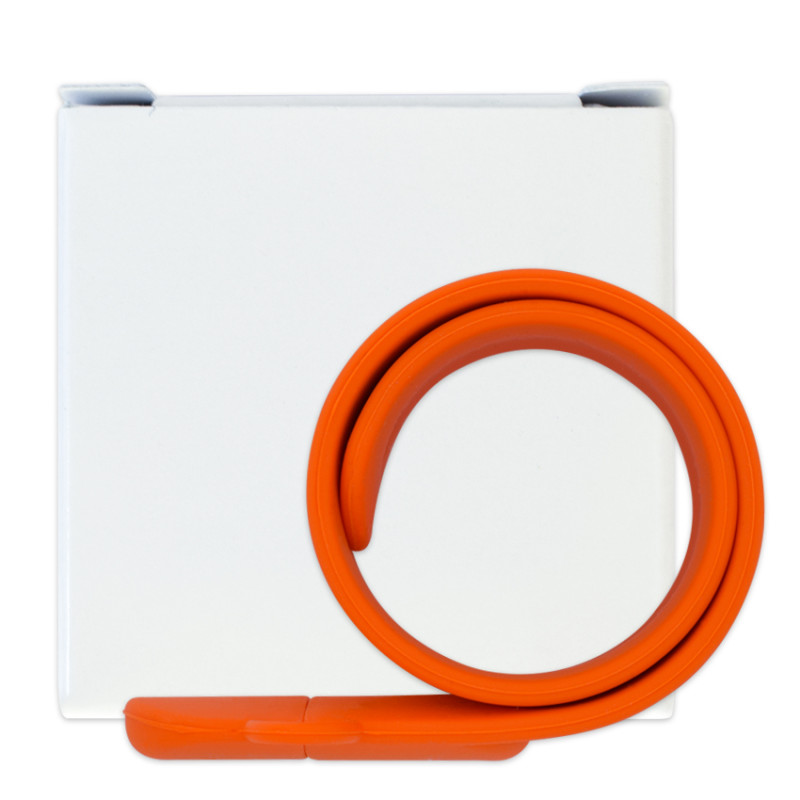 Силиконовый USB флеш-накопитель Браслет, 32ГБ, оранжевый цвет