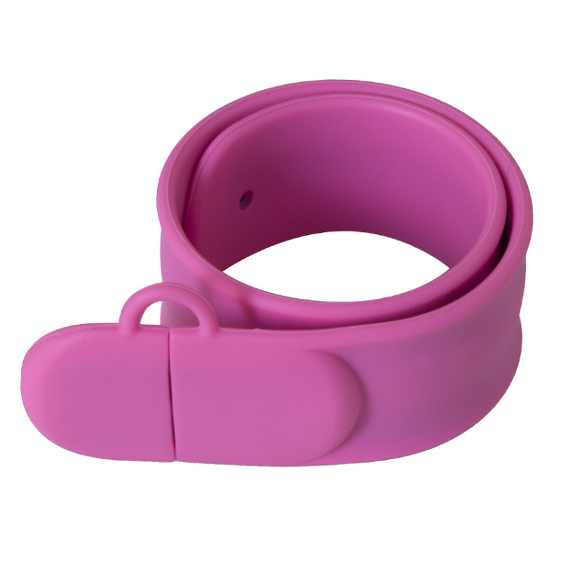 Силиконовый USB флеш-накопитель Браслет, 8ГБ, розовый цвет