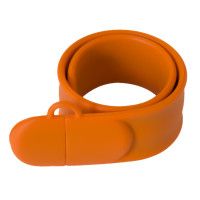 Силиконовый USB флеш-накопитель Браслет, 32ГБ, оранжевый цвет