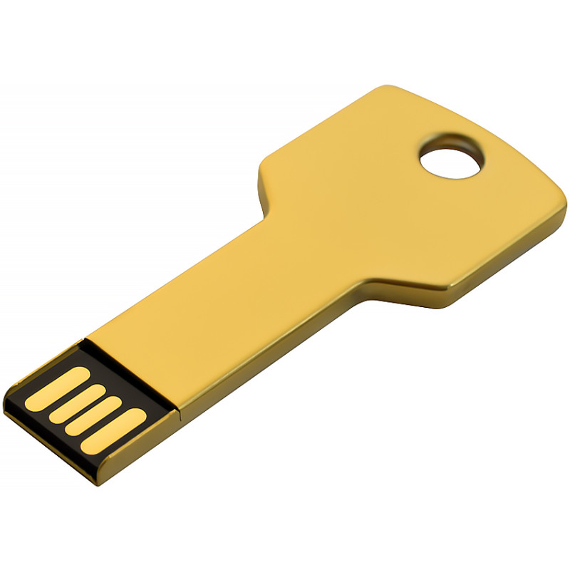Металлический USB флеш-накопитель Ключ, 32ГБ, золотистый цвет