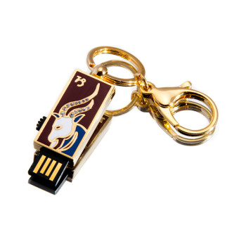 Ювелирный флеш-накопитель &quot;USB Козерог&quot;, 16Гб, золотистый цвет