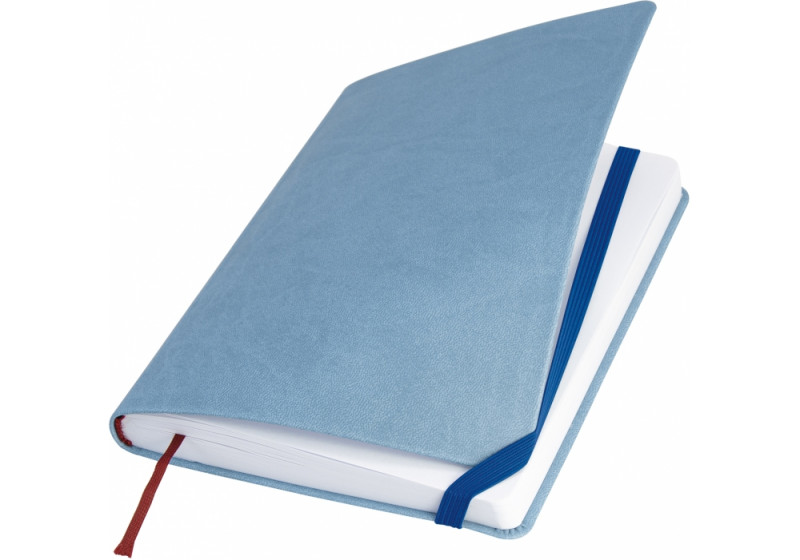 Діловий записник VIVELLA, А5, м’яка обкладинка, гумка, білий блок лінія, блакитний