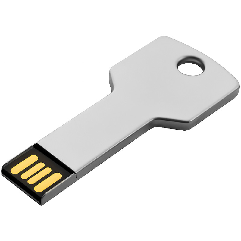 Металлический USB флеш-накопитель Ключ, 32ГБ, серебристый цвет