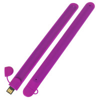 Силиконовый USB флеш-накопитель Браслет, 4ГБ, фиолетовый цвет