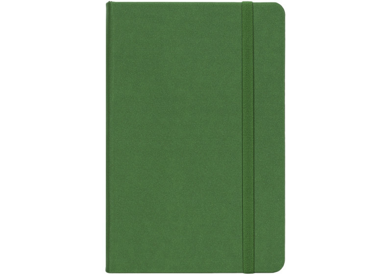 Діловий записник MAGIC, А5, тверда обкладинка, гумка, білий блок клітинка, зелений
