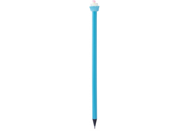 Олівець чорнографітний HB із фігуркою &quot;Тістечко&quot;, блакитне покриття
