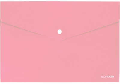 Папка-конверт А4 на кнопці Economix, 180 мкм, непрозора, фактура &quot;глянець&quot;, пастельна рожева