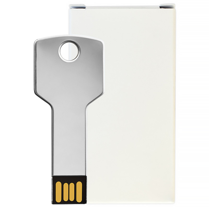 Металлический USB флеш-накопитель Ключ, 16ГБ, серебристый цвет