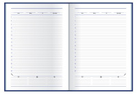 Щоденник недатований А5, Carin, білий блок, темно-синій, клітинка